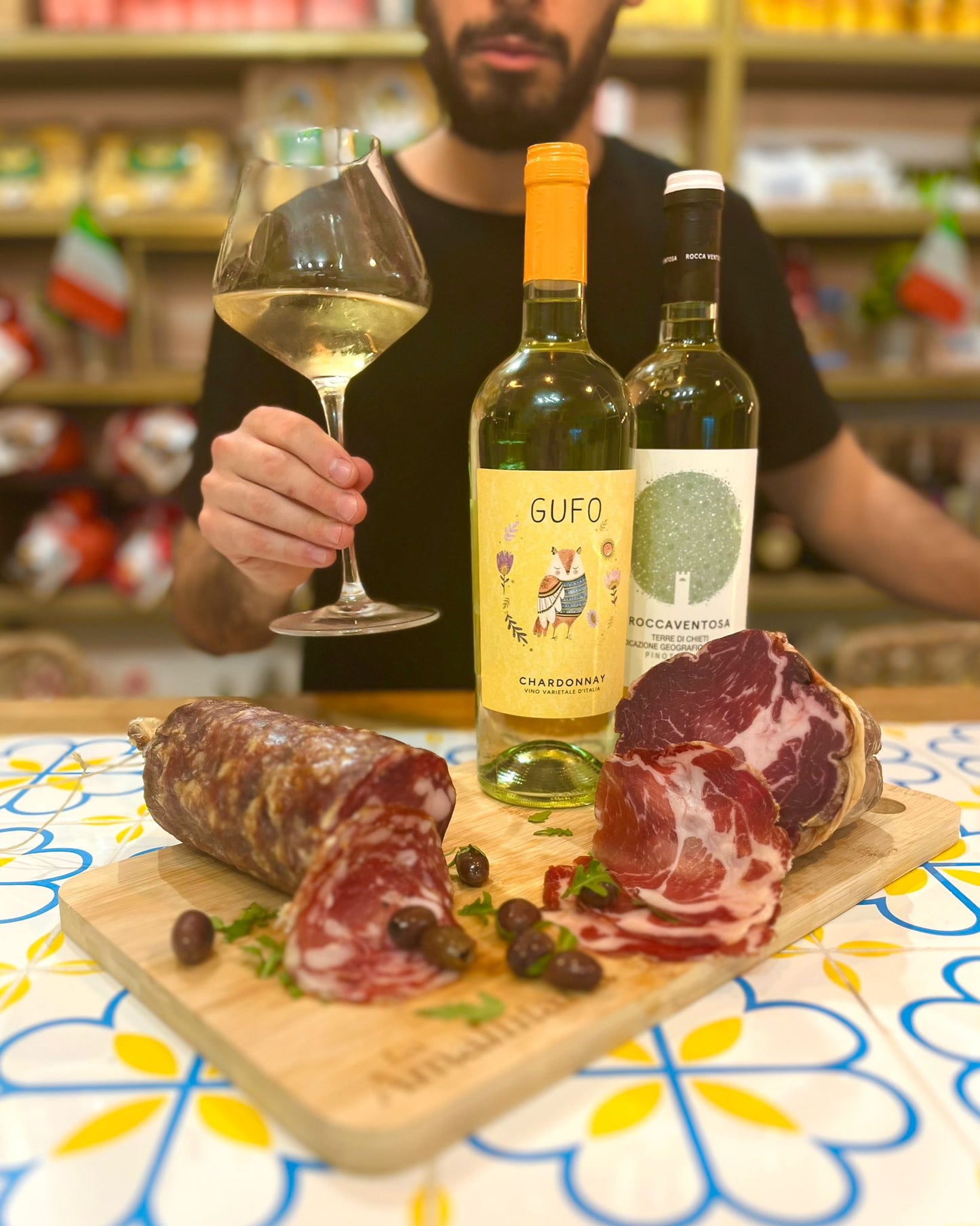 Kit Vino Blanco Italiano + Embutidos
