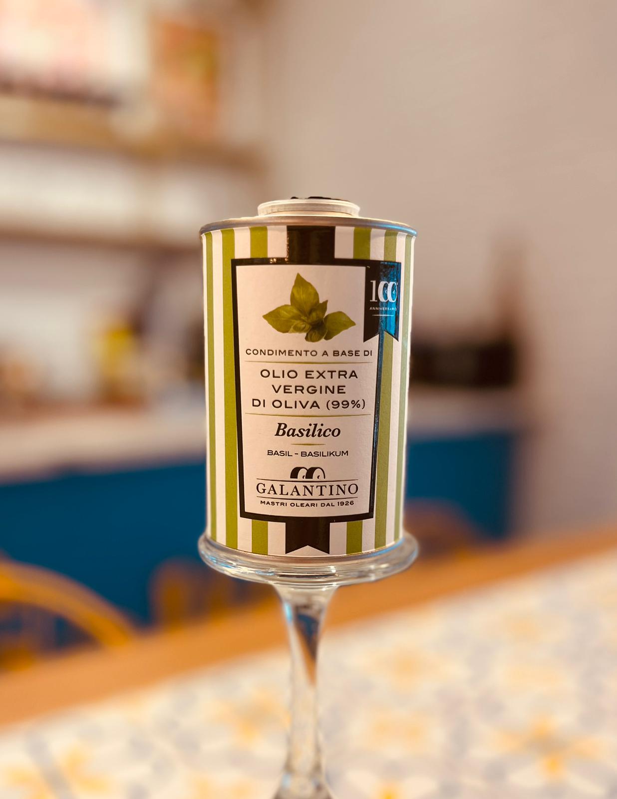 🌿 Aceite de Oliva Virgen Extra a la Albahaca – Galantino