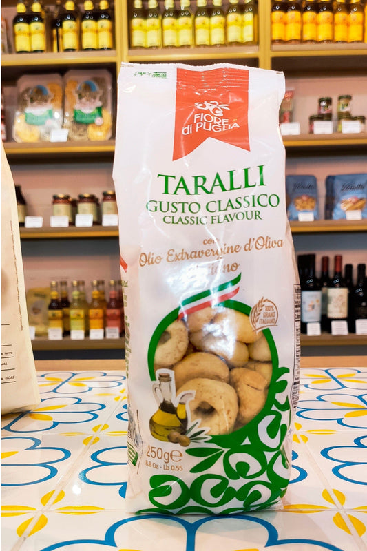 Taralli Clasico, Aceite y vino blanco Fiori di puglia